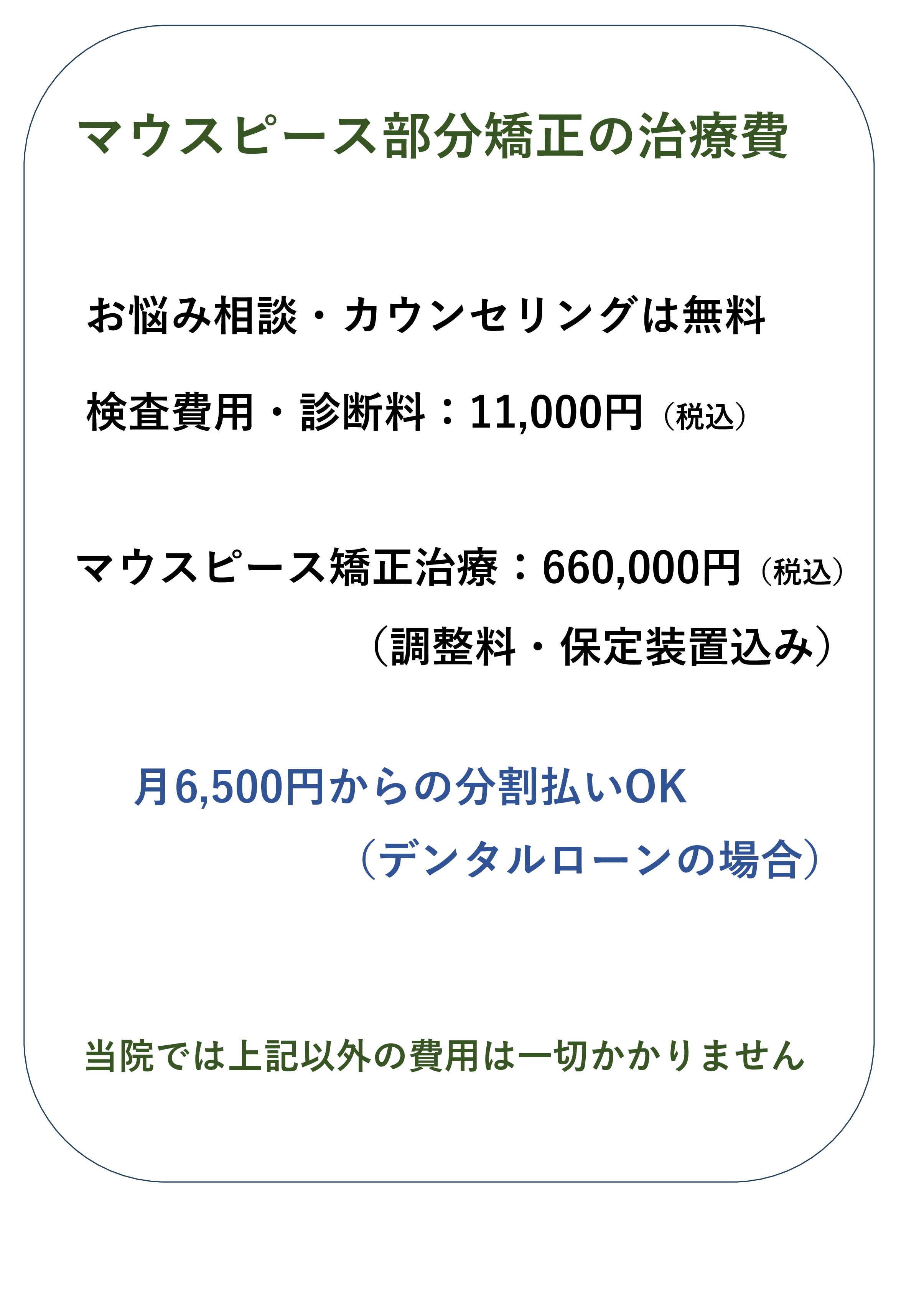 部分矯正インビザラインGOの値段・費用・分割払い